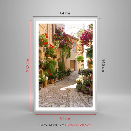 Poster in cornice bianca - Un'esplosione di fiori - 61x91 cm