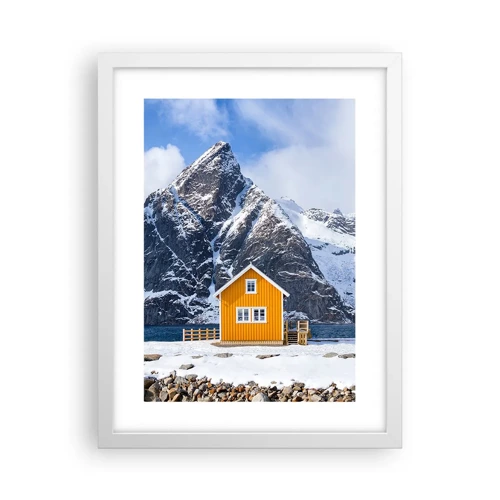 Poster in cornice bianca - Vacanze scandinave - 30x40 cm