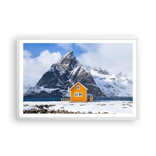 Poster in cornice bianca - Vacanze scandinave - 91x61 cm