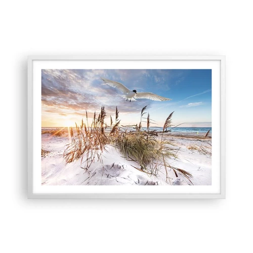 Poster in cornice bianca - Vento dal mare - 70x50 cm