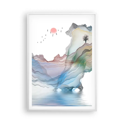 Poster in cornice bianca - Verso i monti di cristallo - 70x100 cm