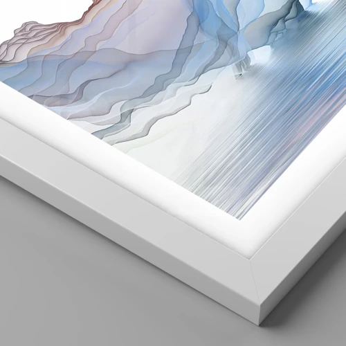Poster in cornice bianca - Verso i monti di cristallo - 70x100 cm