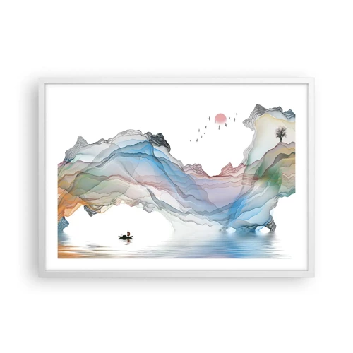 Poster in cornice bianca - Verso i monti di cristallo - 70x50 cm