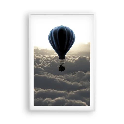 Poster in cornice bianca - Viaggiatore sopra le nuvole - 61x91 cm