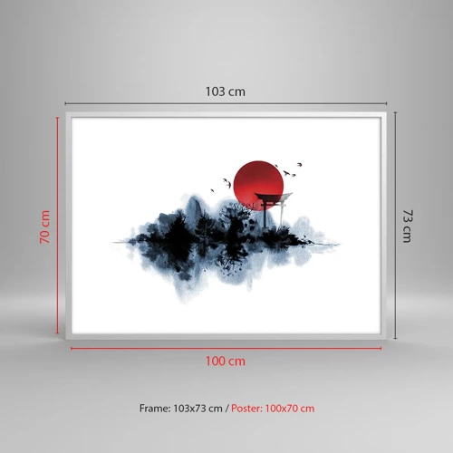 Poster in cornice bianca - Vista giapponese - 100x70 cm