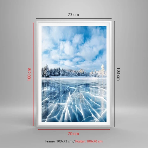 Poster in cornice bianca - Vista lucente e cristallina - 70x100 cm
