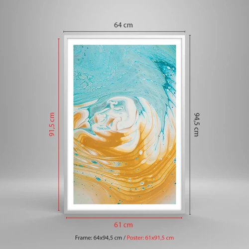 Poster in cornice bianca - Vortice pastello - 61x91 cm