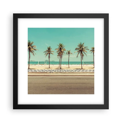 Poster in cornice nera - A guardia della spiaggia - 30x30 cm