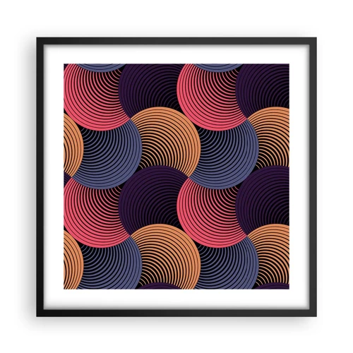 Poster in cornice nera - Al ritmo delle sfere - 50x50 cm