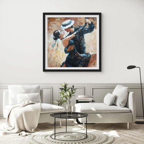 Poster in cornice nera - Alla Rodolfo Valentino - 30x30 cm