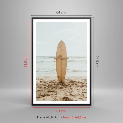 Poster in cornice nera - Amore per le onde - 61x91 cm