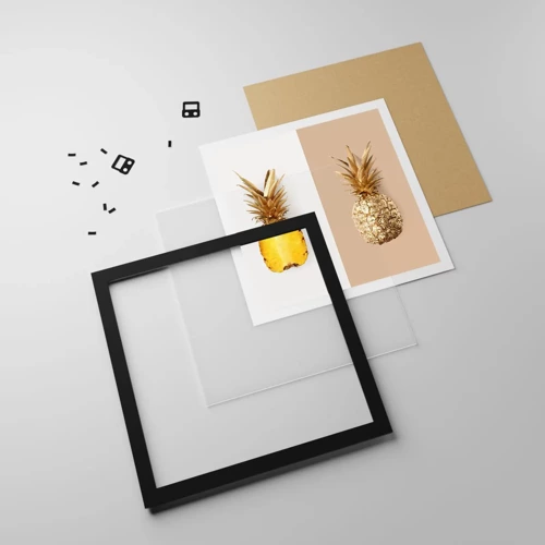 Poster in cornice nera - Ananas per due - 50x50 cm