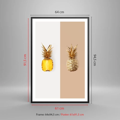 Poster in cornice nera - Ananas per due - 61x91 cm