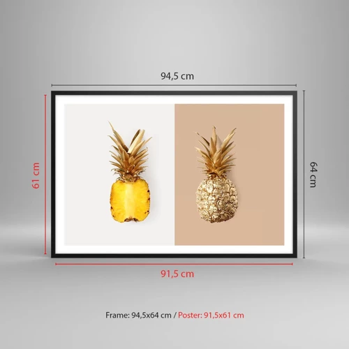 Poster in cornice nera - Ananas per due - 91x61 cm