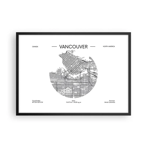 Poster in cornice nera - Anatomia Vancouver - 70x50 cm