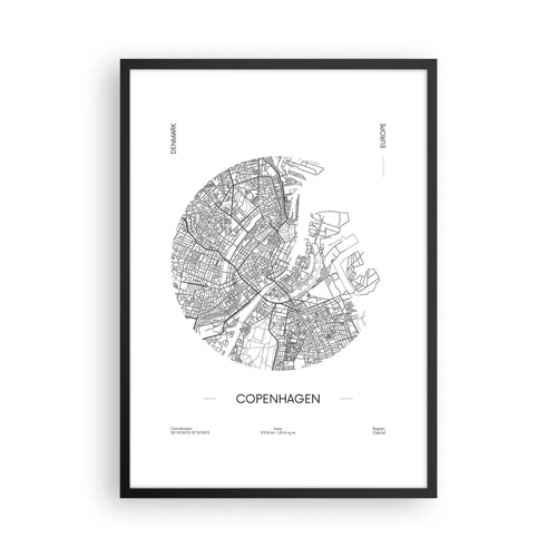 Poster in cornice nera - Anatomia di Copenaghen - 50x70 cm