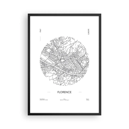 Poster in cornice nera - Anatomia di Firenze - 50x70 cm