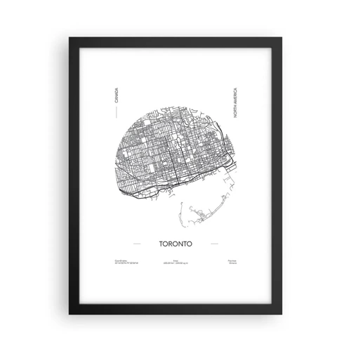 Poster in cornice nera - Anatomia di Toronto - 30x40 cm