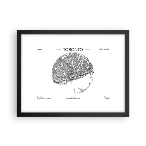 Poster in cornice nera - Anatomia di Toronto - 40x30 cm