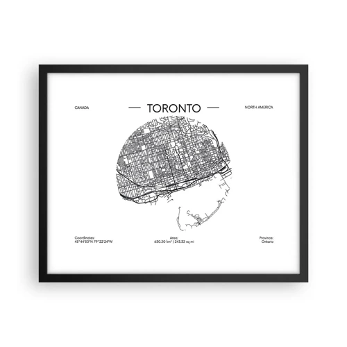 Poster in cornice nera - Anatomia di Toronto - 50x40 cm