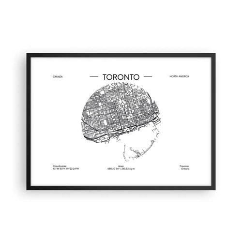 Poster in cornice nera - Anatomia di Toronto - 70x50 cm