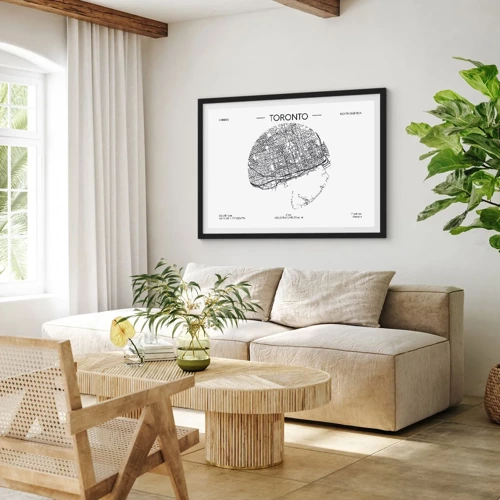 Poster in cornice nera - Anatomia di Toronto - 70x50 cm