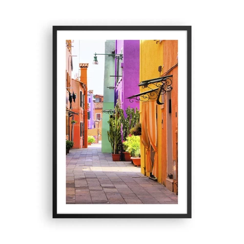 Poster in cornice nera - Angolo multicolore - 50x70 cm