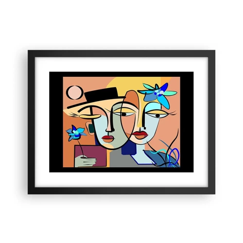 Poster in cornice nera - Appuntamento in stile Picasso - 40x30 cm