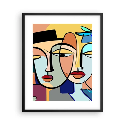 Poster in cornice nera - Appuntamento in stile Picasso - 40x50 cm