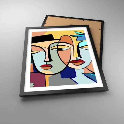 Poster in cornice nera - Appuntamento in stile Picasso - 40x50 cm