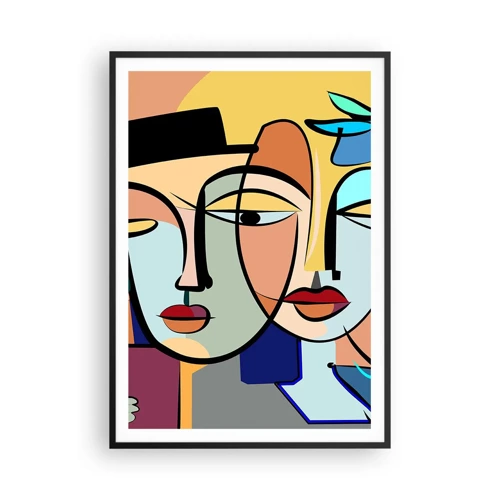 Poster in cornice nera - Appuntamento in stile Picasso - 70x100 cm