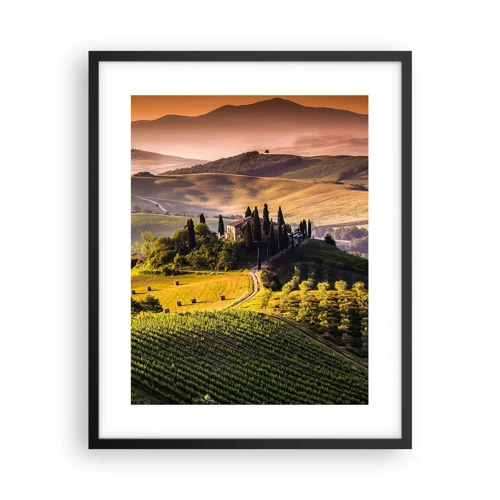 Poster in cornice nera - Arcadia: paesaggio toscano - 40x50 cm