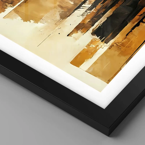 Poster in cornice nera - Armonia di nero e oro - 100x70 cm