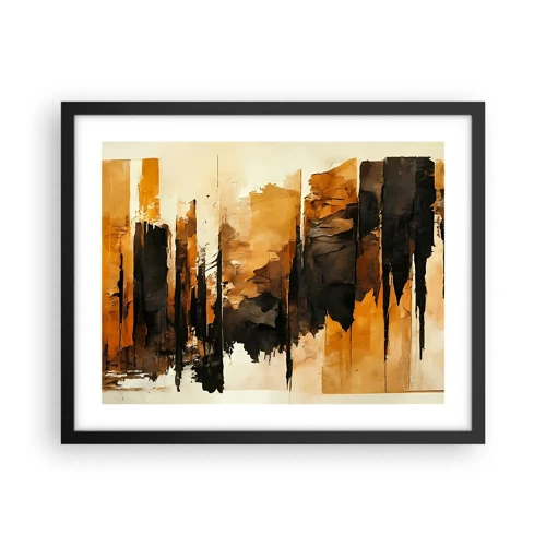 Poster in cornice nera - Armonia di nero e oro - 50x40 cm