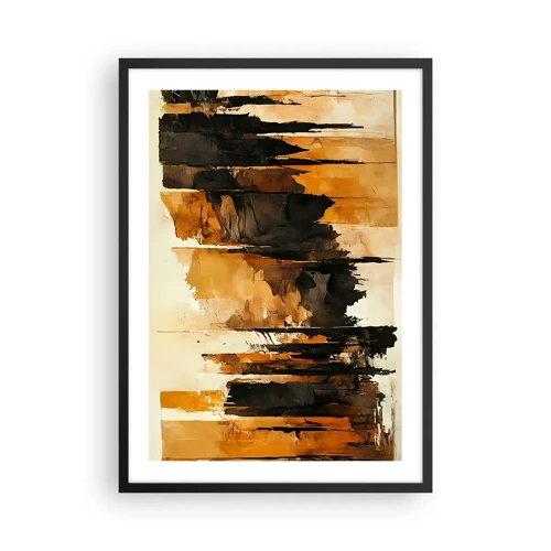 Poster in cornice nera - Armonia di nero e oro - 50x70 cm