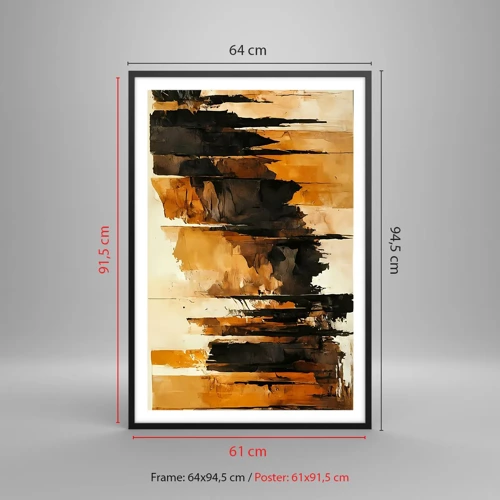 Poster in cornice nera - Armonia di nero e oro - 61x91 cm