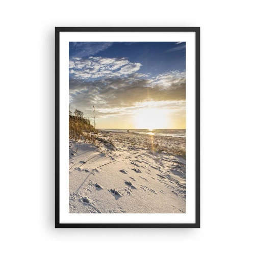 Poster in cornice nera Arttor 50x70 cm - Invito a passeggiare - Paesaggio Balneare, Mare, Duna, Il Tramonto, Natura, Per il Salotto, Per la Camera da letto, Marrone, Blu, Verticali, P2BPA50x70-4781