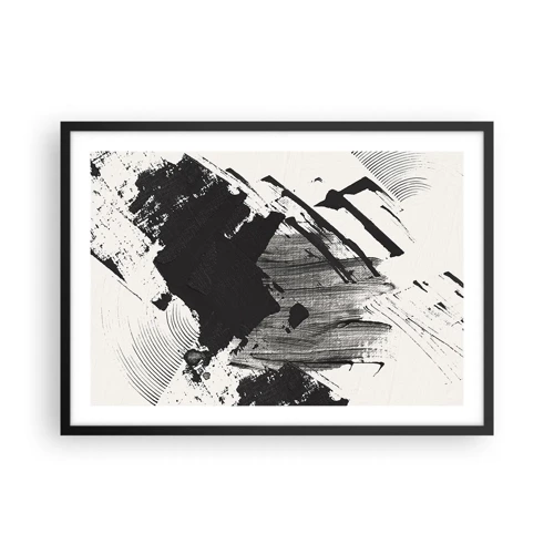 Poster in cornice nera - Astrazione: espressione di nero - 70x50 cm