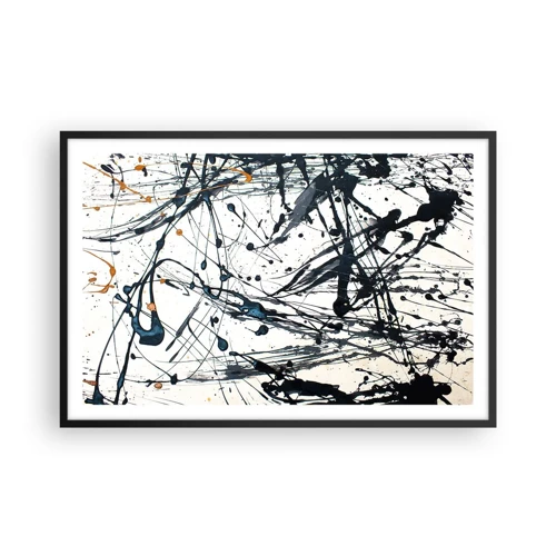 Poster in cornice nera - Astrazione espressionistica - 91x61 cm