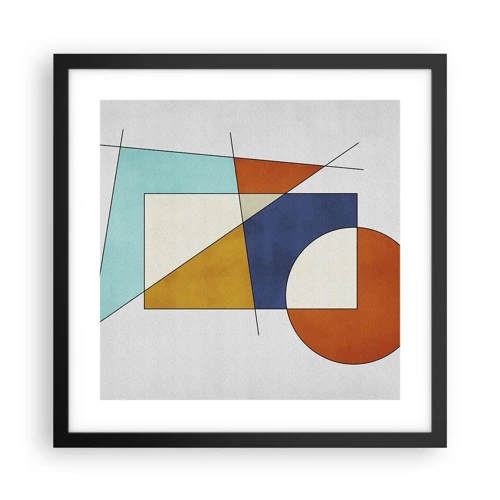 Poster in cornice nera - Astrazione: gioco modernista - 40x40 cm