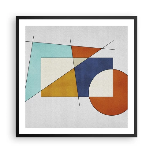 Poster in cornice nera - Astrazione: gioco modernista - 60x60 cm