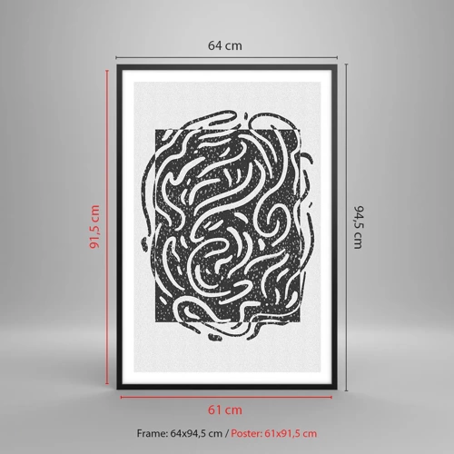 Poster in cornice nera - Astrazione: la danza della gioia - 61x91 cm