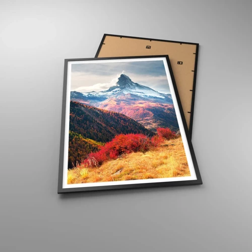 Poster in cornice nera - Autunno alpino - 61x91 cm