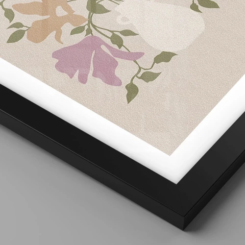 Poster in cornice nera - Bouquet delicato - 40x50 cm