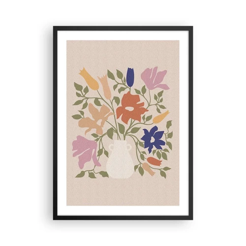 Poster in cornice nera - Bouquet delicato - 50x70 cm