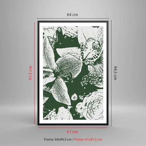 Poster in cornice nera - Bouquet: il mondo del verde - 61x91 cm