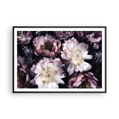 Poster in cornice nera - Bouquet nel vecchio stile - 100x70 cm
