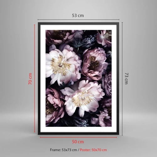 Poster in cornice nera - Bouquet nel vecchio stile - 50x70 cm