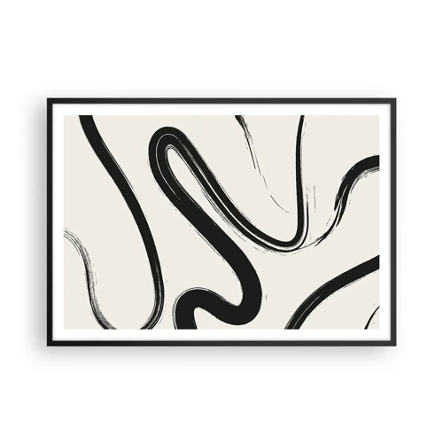 Poster in cornice nera - Capriccio bianco e nero - 100x70 cm