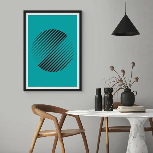 Poster in cornice nera - Cerchio: variazione geometrica - 40x50 cm